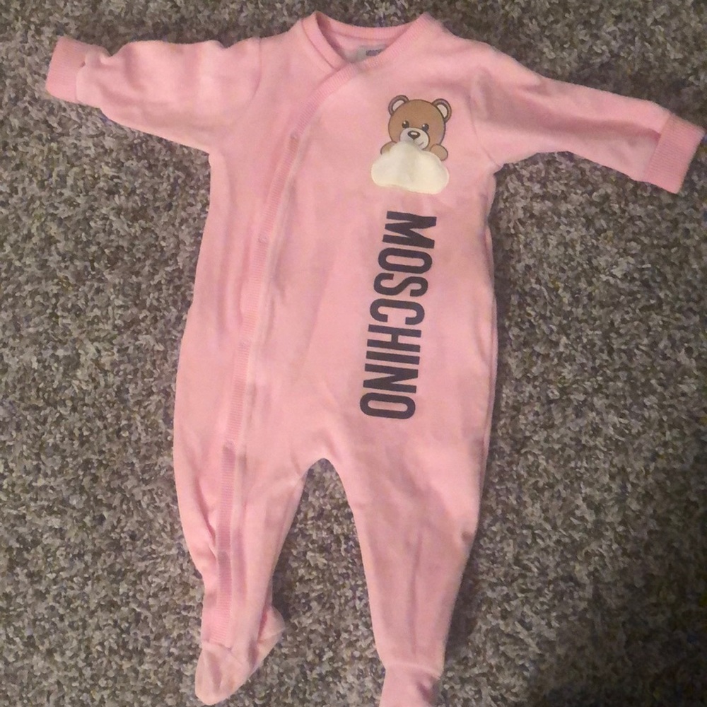 Pink Moschino Infant Onesie
